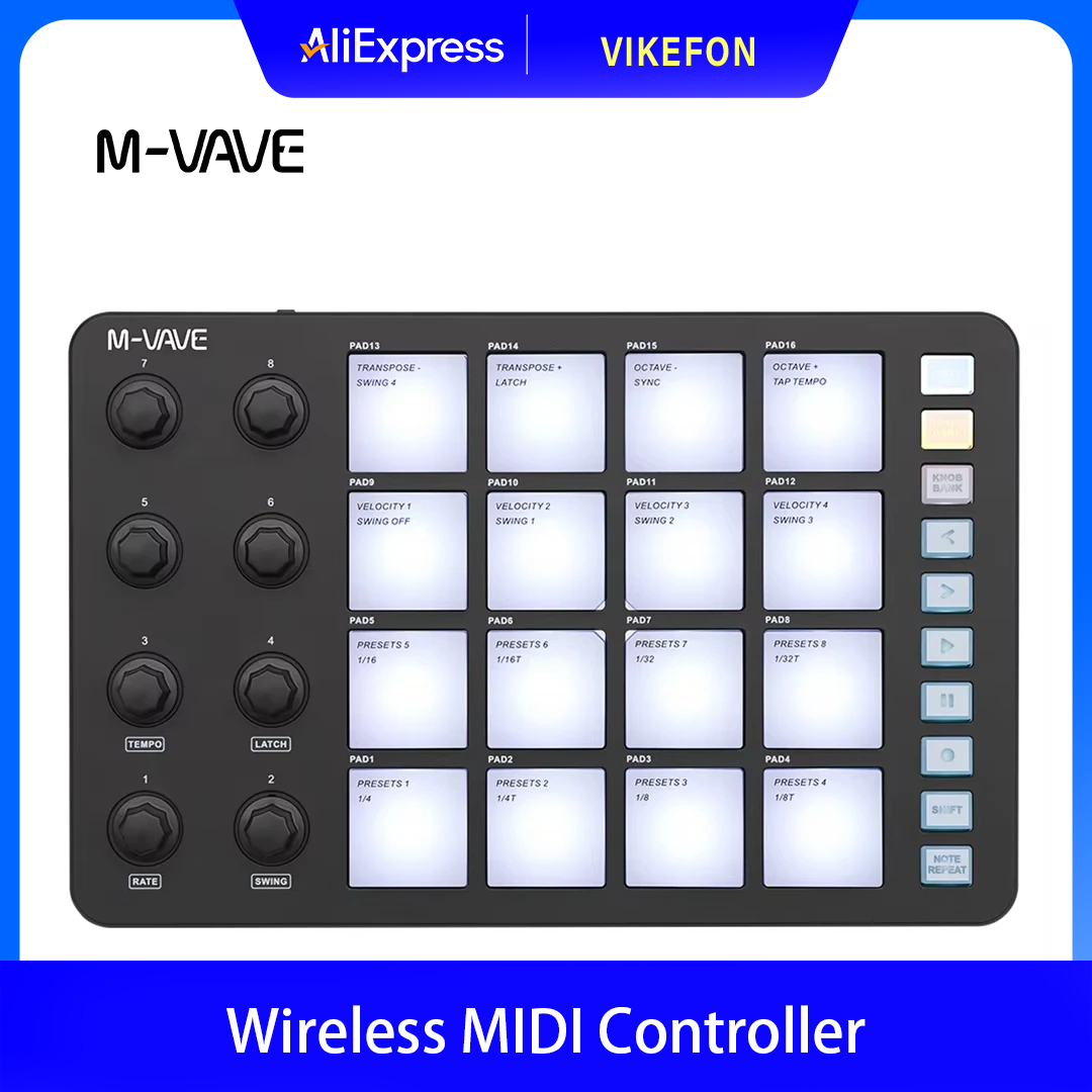 M-VAVE SMC-PAD 무선 MIDI 컨트롤러 적합 - Midi Controller Pad 리뷰 및 가격